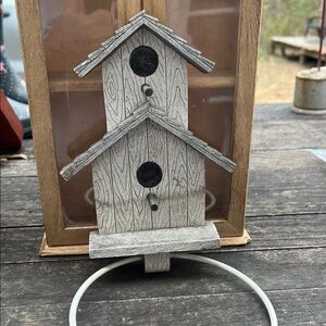 Rustic Gray Wooden Birdhouse towel rack